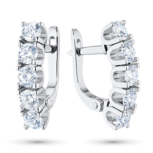 Серьги из белого золота с бриллиантами э0901сг03185000