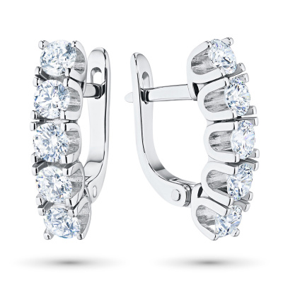Серьги из белого золота с бриллиантами э0901сг03185000