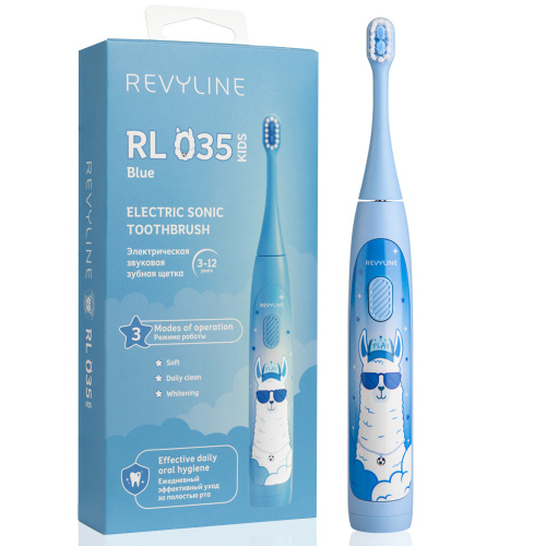 Электрическая звуковая зубная щётка Revyline RL 035 Kids, light Blue