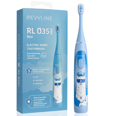 Электрическая звуковая зубная щётка Revyline RL 035 Kids, light Blue