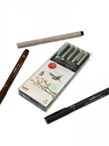 Набор линеров PIN "Brush" 5 шт, в пластиковой упаковке