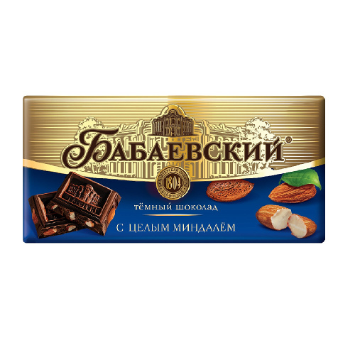 Шоколад Бабаевский темный с целым миндалем, 180 гр.