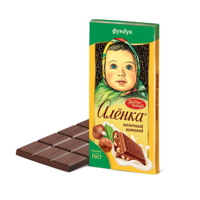 Шоколад «Алёнка» с фундуком, Красный Октябрь, 75 гр.