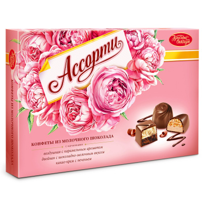 Конфеты в коробке Ассорти молочный шоколад, Красный Октябрь, 185 гр.