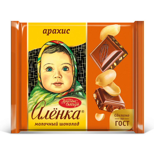 Шоколад «Алёнка» с арахисом, Красный Октябрь, 70 гр