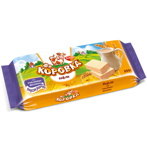 Вафли Коровка вкус Топленое молоко, Рот Фронт, 300 гр