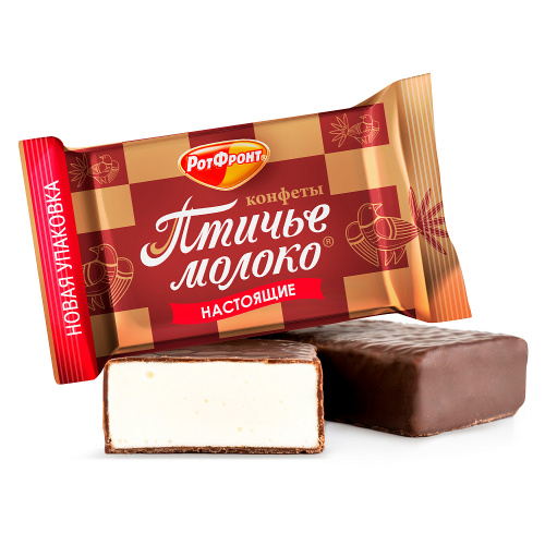 Конфеты Птичье молоко сливочно-ванильное, укрупнённый формат, Рот Фронт
