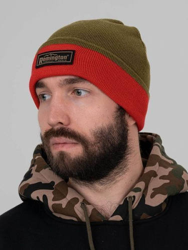 Шапка Remington Tight Knit Brown/Red — двусторонняя, шерсть, до -20°C