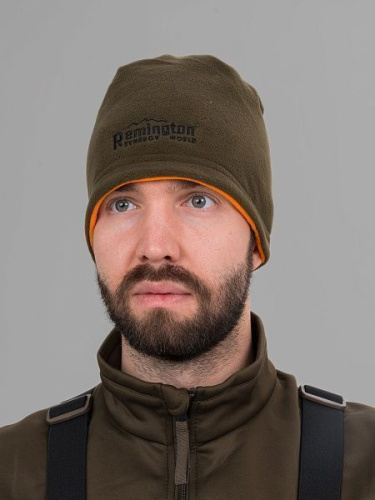 Шапка Remington Forming double-sided green/orange — двухсторонняя флисовая шапка для охоты и туризма