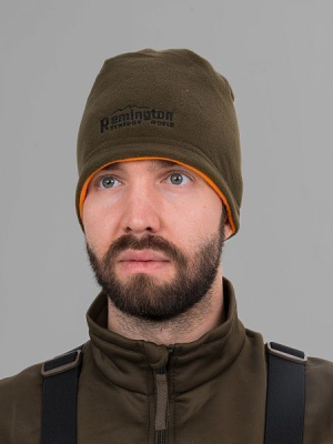 Шапка Remington Forming double-sided green/orange — двухсторонняя флисовая шапка для охоты и туризма
