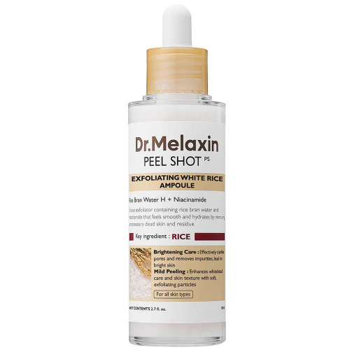 Осветляющий пилинг с экстрактом риса Dr.Melaxin Peel Shot Exfoliating White Rice Ampoule