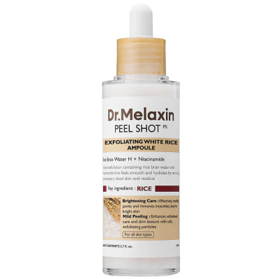 Осветляющий пилинг с экстрактом риса Dr.Melaxin Peel Shot Exfoliating White Rice Ampoule