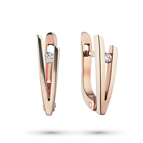 Серьги из красного золота с бриллиантами э0201сг11134300