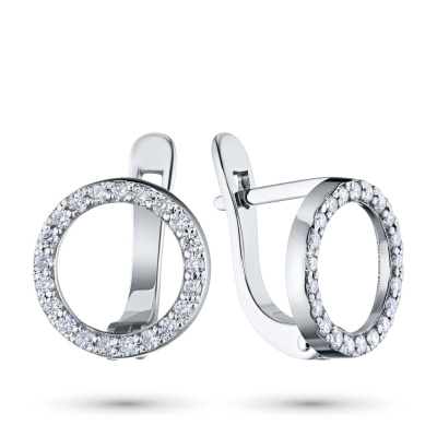 Серьги из белого золота с бриллиантами э4701сг04202732
