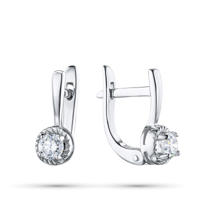 Серьги из белого золота с бриллиантами э0901сг04210205