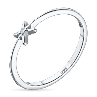 Обручальное кольцо из серебра с бриллиантом э0601кц10220352