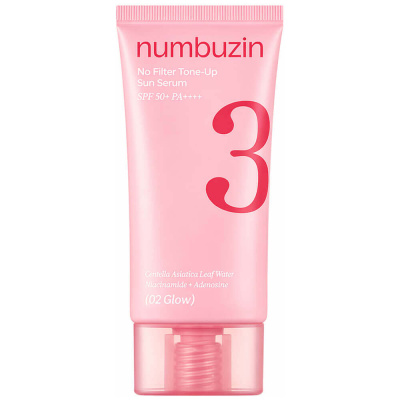 Солнцезащитная тонирующая сыворотка numbuzin No.3 No Filter Tone-Up Sun Serum SPF50+ PA++++ 02 Glow