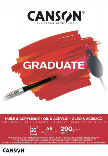 Альбом-склейка для акрила и масла Canson "Graduate" A5 20 л 290 г
