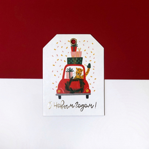 Бирка "Леопард в машине"