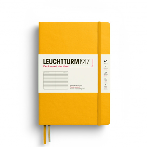 Блокнот в линейку Leuchtturm1917 "Medium" A5 125 л, твердая обложка Подсолнух