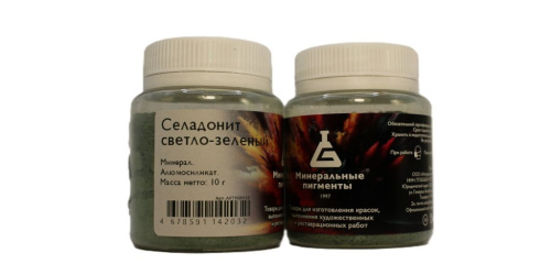 Пигмент "Минеральные пигменты" банка 10 г Селадонит светло-зелёный
