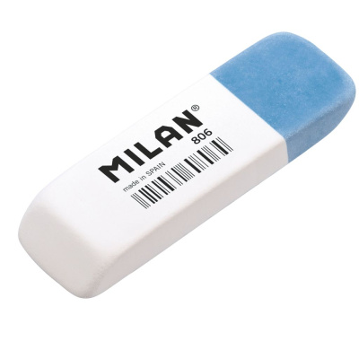 Ластик Milan 806 скошенный комбинированный 8х7,5х2,5 см .
