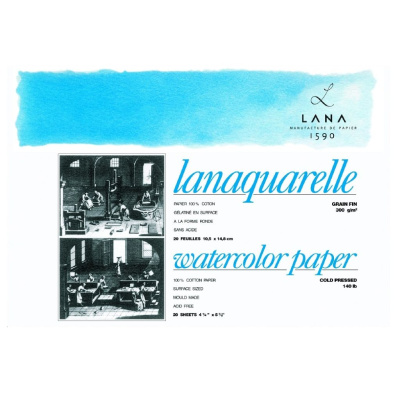 Склейка для акварели 31х41 см 300 г 20л "Lanaquarelle"среднее зерно "LANA"