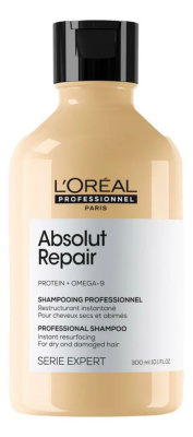 Шампунь для сильно поврежденных волос Serie Expert Absolut Repair Protein + Gold Quinoa Shampooing: Шампунь 300мл