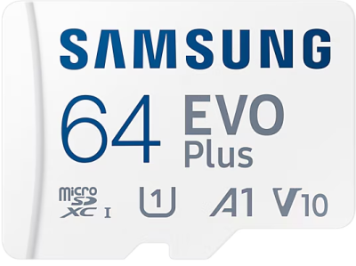 Карта памяти Samsung MicroSDXC 64Гб EVO Plus CL10 с адаптером белый
