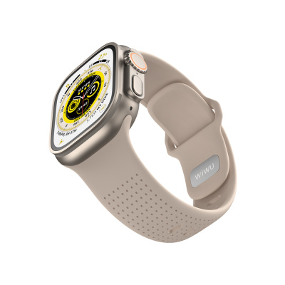 Ремешок WiWU Comf Secur для Apple Watch 44/45/46/49mm силикон (Wi-WB201) (белый)