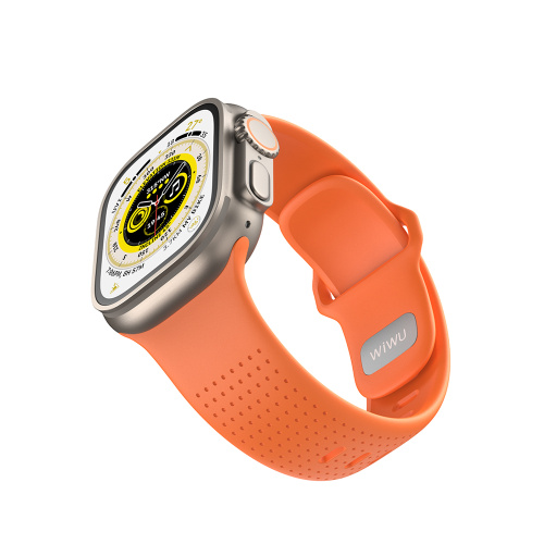 Ремешок WiWU Comf Secur для Apple Watch 44/45/46/49mm силикон (Wi-WB201) (оранжевый)