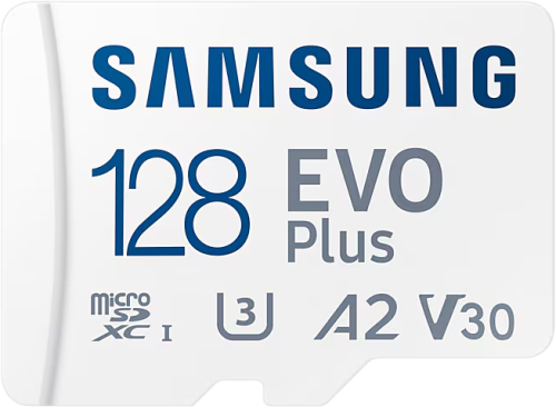 Карта памяти Samsung MicroSDXC 128Гб EVO Plus CL10 с адаптером белый