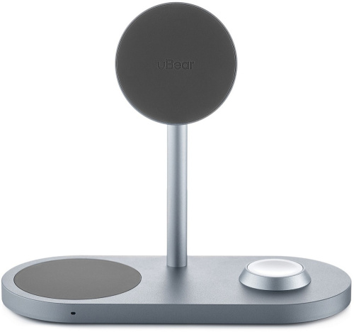 Беспроводное зарядное устройство uBear Stage Pro Magnetic 3в1, 30 Вт серый