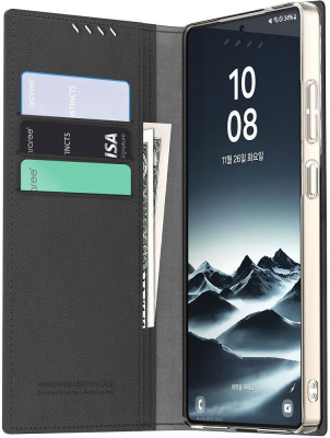 Чехол Araree Mustang Diary для Galaxy для Galaxy S25 Ultra кожа черный