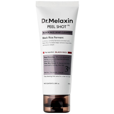 Пенка с углём для глубокого очищения кожи Dr.Melaxin Peel Shot Black Rice Whip Cleanser