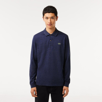 Мужское поло Lacoste L.12.21 классического кроя с длинным рукавом