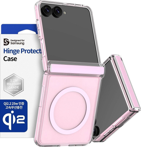 Чехол Araree Duple 360 M для Galaxy Z Flip8 прозрачный+розовый