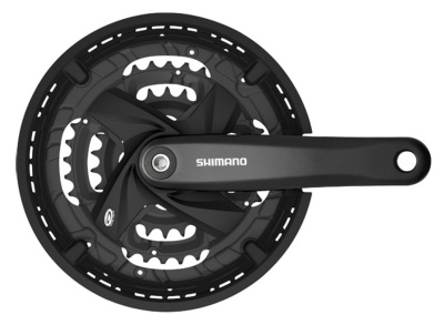 Система Shimano Acera FC-M371 9 скоростей квадрат (черный 170 мм 44 / 32 / 22 защита цепи)