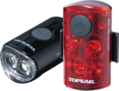 Комплект фонарей Topeak MINI USB COMBO TMS080 (белый / красный черный)