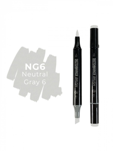 Маркер двухсторонний на спиртовой основе Sketchmarker Brush Цвет Нейтральный серый 6