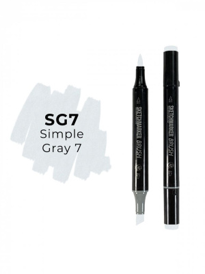 Маркер двухсторонний на спиртовой основе Sketchmarker Brush Цвет Простой серый 7