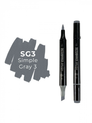 Маркер двухсторонний на спиртовой основе Sketchmarker Brush Цвет Простой серый 3