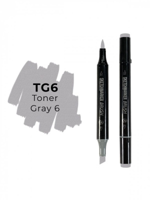Маркер двухсторонний на спиртовой основе Sketchmarker Brush Цвет Тонированный серый 6
