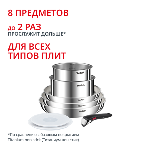 Набор посуды Ingenio Emotion 8 предметов 16/18/22/24/26 см L8968S04