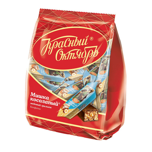 Конфеты Мишка Косолапый Медовый грильяж, Красный Октябрь, 200 гр.