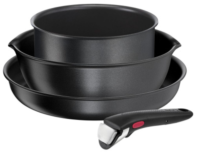 Набор посуды со съемной ручкой Tefal Ingenio Daily Chef Black 4 предмета 18/22/26 см L7629453