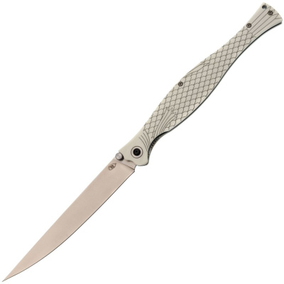 Складной нож Reptilian "Лаврак", сталь VG10, рукоять G10, белый