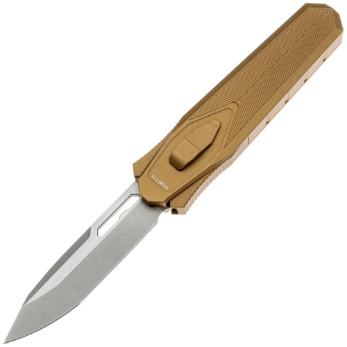 Гравитационный нож Remette Swordfish Tanto, сталь 14C28N, рукоять алюминий/карбон, бронзовый