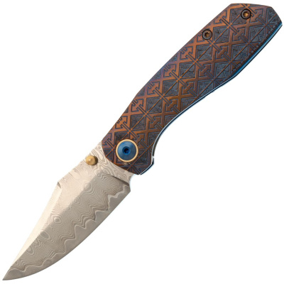 Складной нож Assassin knives Mini Rex, сталь Elmax/Damascus, рукоять титан