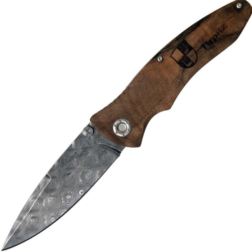 Складной нож Boker Tirpitz, сталь дамаск, рукоять ореховое дерево